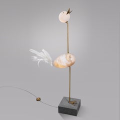 Heron wood lamp