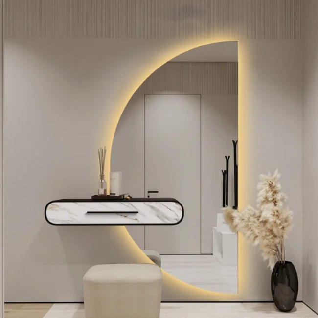Wall-mounted LED mirror
